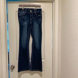 Amethyst Jeans Dark Blue with Floral Lining